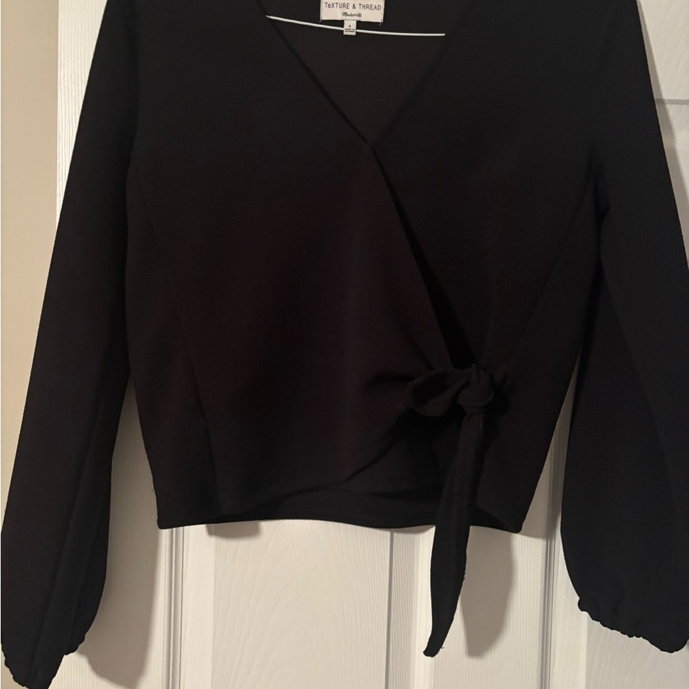 Women's Black Wrap Top
